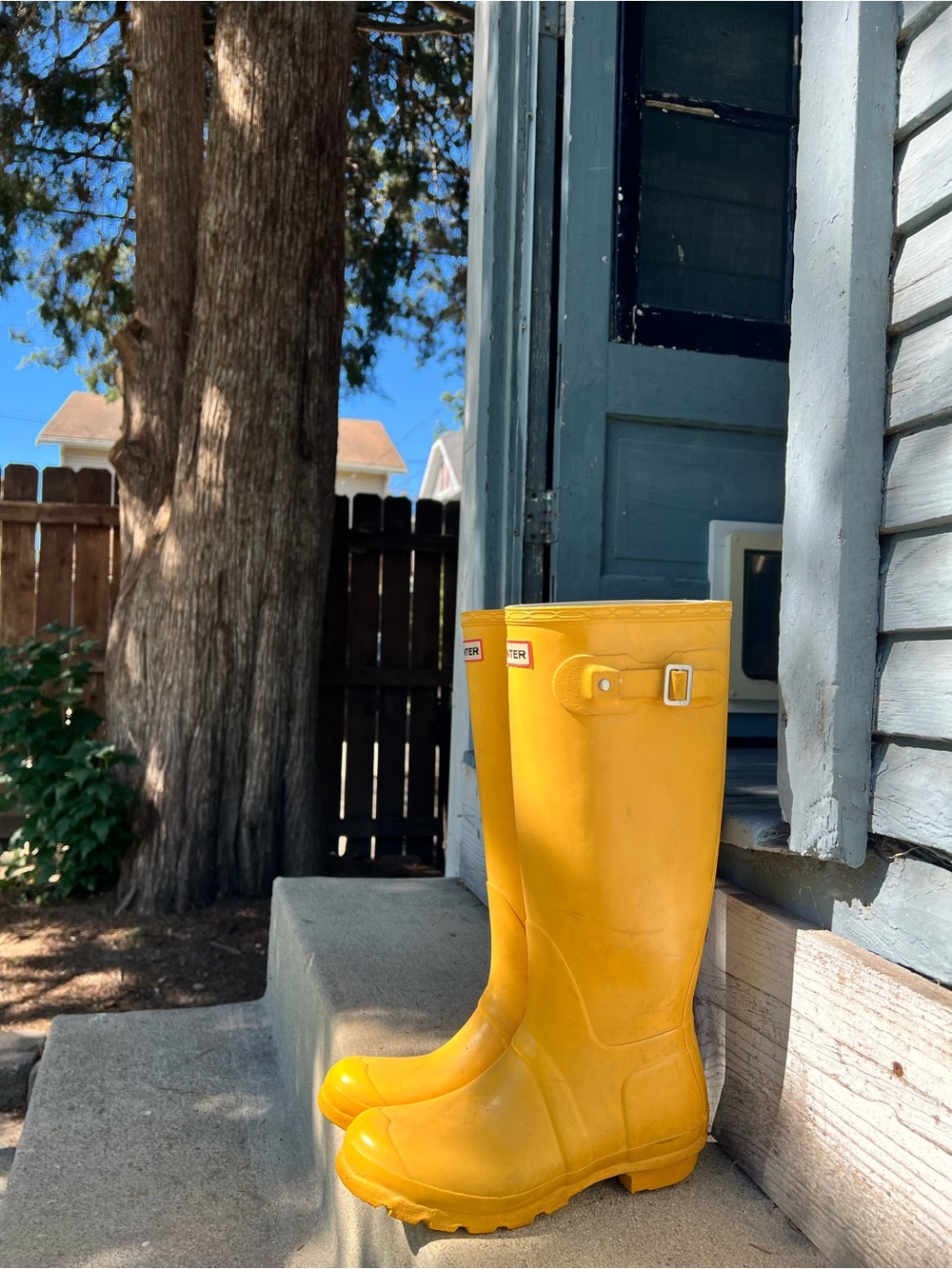 Hunter Original Tall Rubber Rain Boots in Vibrant Yellow 7 Model W23499 7F 6M - Picture 17 of 17